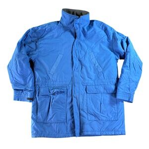 Vintage LL Bean Parka Jacket Mens Large Tall Blue Fleece Lined Utility Gorpcore